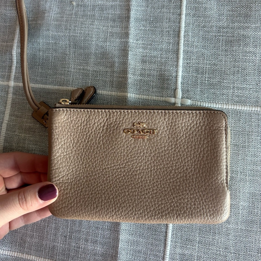 Coach Metallic Gold Leather Wristlet